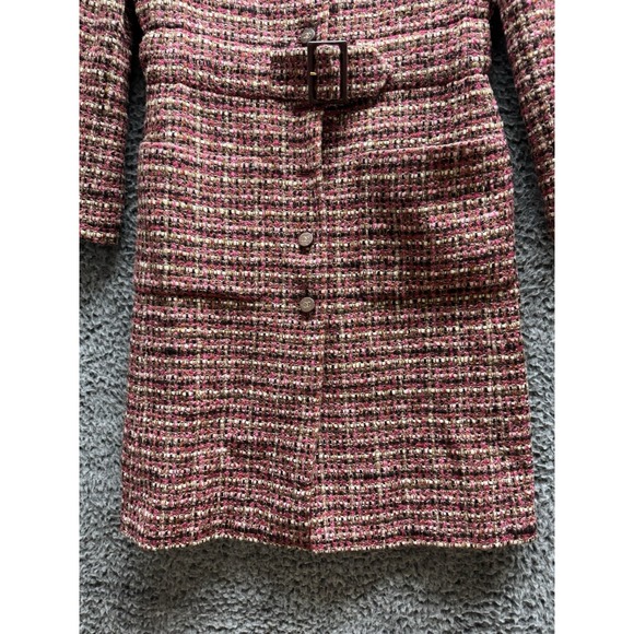 Vintage Chanel‎ 2001 Belted Tweed Midi Coat in Red & Black Size 36 01A - Picture 7 of 16